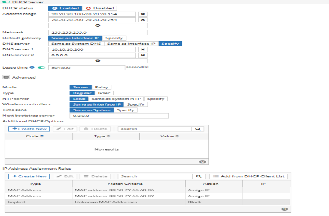 VLAN 20 Interface